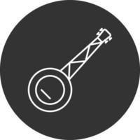 Banjo Line Inverted Icon vector