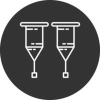 Crutches Line Inverted Icon vector