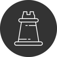 Chess Piece Line Inverted Icon vector