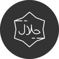 Halal Line Inverted Icon vector