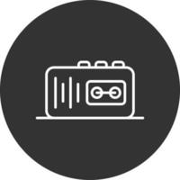 Tape Recorder Line Inverted Icon vector