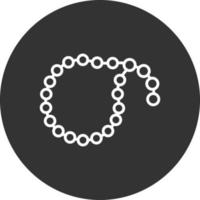 icono de línea tasbih invertida vector