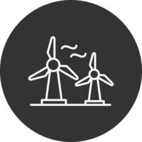 icono de línea de energía eólica invertida vector