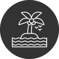 icono de línea de isla invertida vector