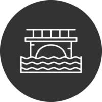 Bridge Line Inverted Icon vector