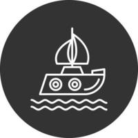 Sailing Line Inverted Icon vector