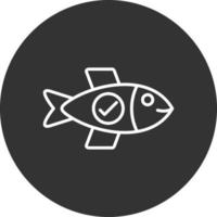 Fish Line Inverted Icon vector