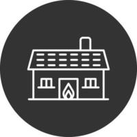 House On Fire Line Inverted Icon vector