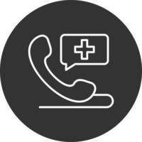 Emergency Call Line Inverted Icon vector