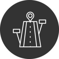 Road Line Inverted Icon vector