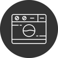 Washing Machine  Line Inverted Icon vector