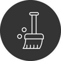 Broom Line Inverted Icon vector