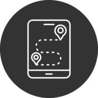 Gps Line Inverted Icon vector
