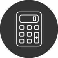 Calculator Line Inverted Icon vector