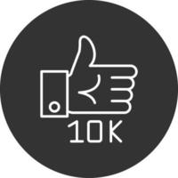 icono de línea invertida de 10k vector