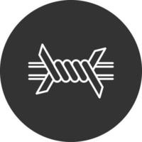 Barbed Wire Line Inverted Icon vector