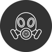 Gas Mask Line Inverted Icon vector