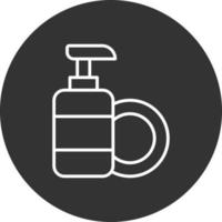 Dish Soap Line Inverted Icon vector