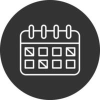 Calendar Line Inverted Icon vector