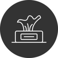 Tissue Box Line Inverted Icon vector