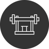 Gym Machine Line Inverted Icon vector