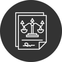 Legal Paper Line Inverted Icon vector