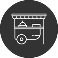 Food Cart Line Inverted Icon vector