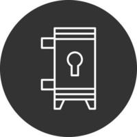 Locker Line Inverted Icon vector