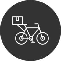 Bicycle Line Inverted Icon vector