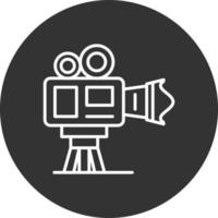 icono de línea de cámara de video invertida vector