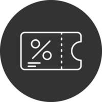 Discount Voucher Line Inverted Icon vector