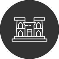 Luxor Temple Line Inverted Icon vector