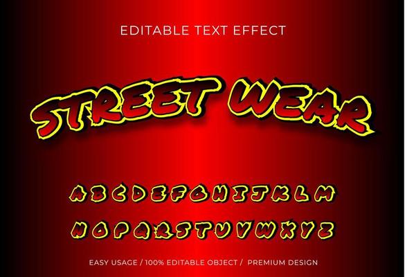 street wear text effect on graphic style