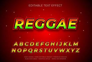 efecto de texto de reggae jamaicano en estilo gráfico vector