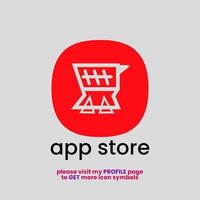 Abstract Geometrical Shopping Cart or trolley Symbol for iOS smartphone app icon or company logo - crop style version 1 vector