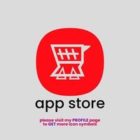 Abstract Geometrical Shopping Cart or trolley Symbol for iOS smartphone app icon or company logo - crop style version 1 vector