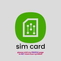 Cute Sim Card Symbol for app icon or company logo - crop style version 1 vector