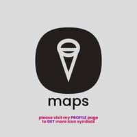 Abstract Geometric Maps symbol for app icon or company logo - cut out style version 1 vector