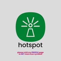 Hotspot signals symbol for app icon or company logo - cut out style version 1 vector