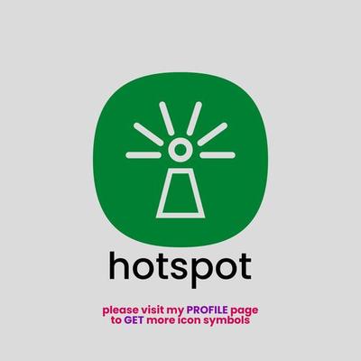 Hotspot signals symbol for app icon or company logo - cut out style version 1
