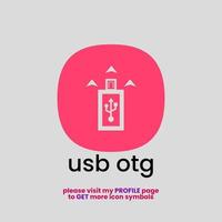 USB OTG symbol for app icon or company logo - cut out style version 1 vector