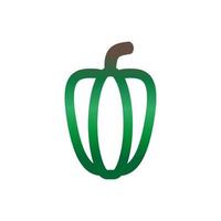 Bulgarian pepper logo.Green gradient color. Paprika isolated. Vector flat illustration.