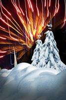 winter forest. firework photo