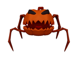 Ilustración 3d de elemento de diseño de fondo de halloween mínimo de calabaza de halloween de araña