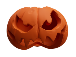 Rendu 3d de l'élément de conception de fond minimal de citrouille d'halloween png