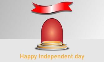 abstract background geometric podium 3d mock up happy independent day indonesia dirgahayu 77 eps 10 vector