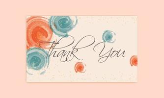 Abstract Watercolor Brush Thank You Card Free Vector