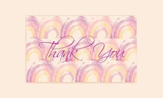 Abstract Watercolor Brush Thank You Card Free Vector