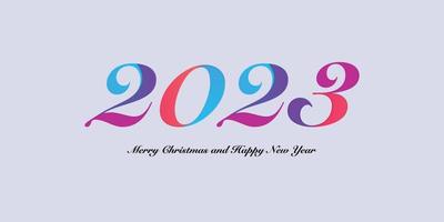 Creative concept of 2023 Happy New Year design vector