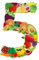 fruit en groenten alfabet letters png